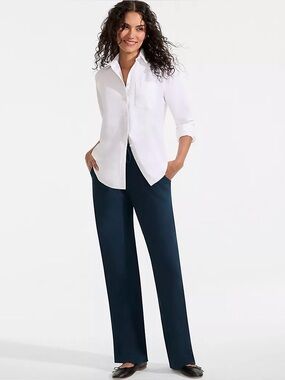 Lands End  Navy Sport Knit Straight Leg Pants - S